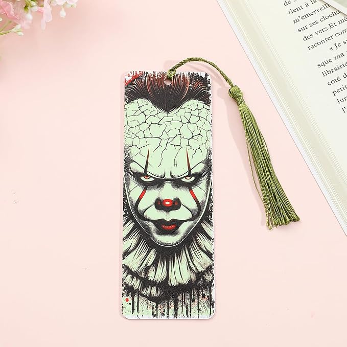 Horror Movie Knife Acrylic Bookmark, Gothic Ghostface Character Bookmarks,Book Lover Book Mark Halloween & Christmas Gift (4PC Killer)