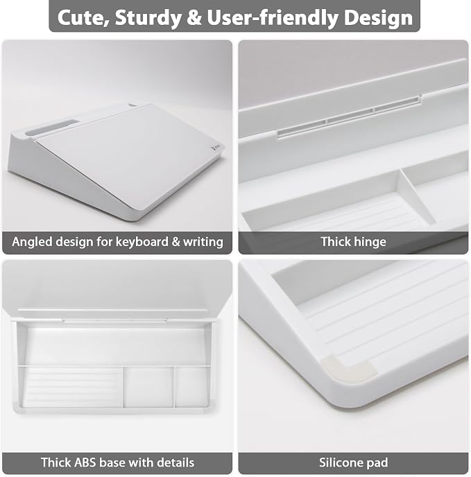 Varhomax Glass Desk Buddy Whiteboard with Storage, Small Dry Erase Desktop White Board Caddy to-do List Memo Notepad for Office, School and Home Office Supplies