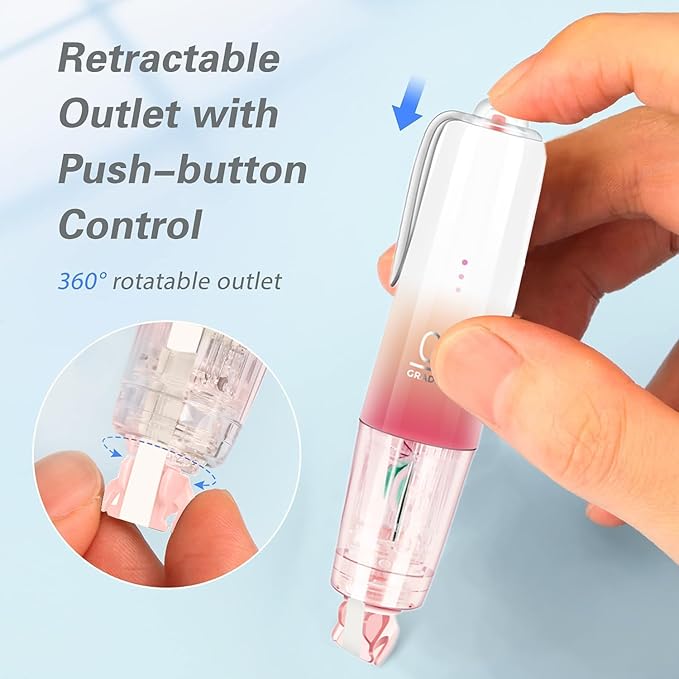 Refillable Retractable Quick Dry White Correction Tape,Mini Small Japan Aesthetic Cute Correction Tape Pen, with Easy to Use Kawaii Pen Shaped Applicator,for Home Office School Supplies