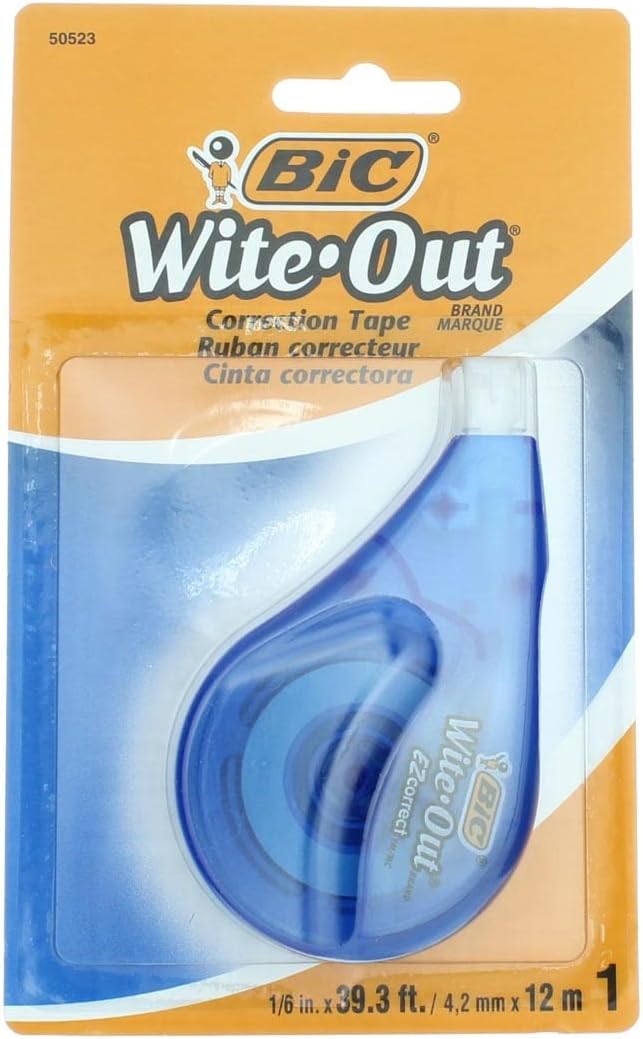 Bic Corporation Wite-Out Correction Tape WOTAPP11-WHI - 6 PACK Value Bundle