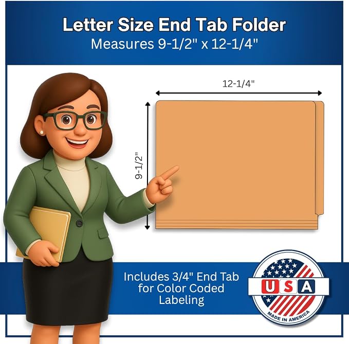 Goldenrod File Folders, Doctor Stuff, Letter Size Reinforced End Tab Folder, 14 pt Stock, Box of 50