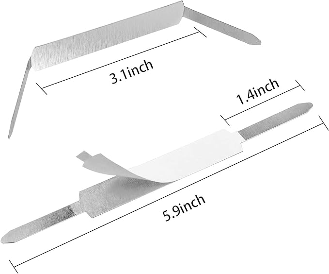 QYH Self-Adhesive Prong Paper Fasteners 1 inch Capacity, 130 Fasteners/Box