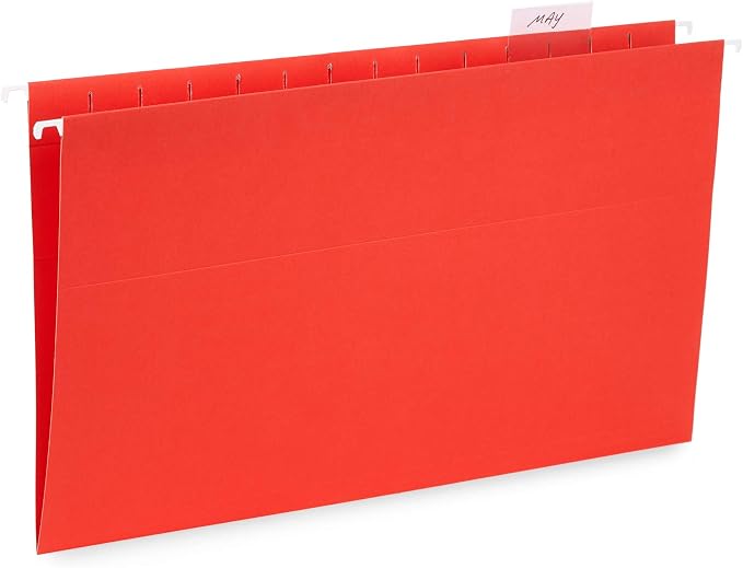 Blue Summit Supplies Legal Size Hanging File Folders, Legal Folders 9.5” × 14.75”, 25 Reinforced Hanging Files in Assorted Colors, for Home and Office Color Coded File Organization, 25 per Box