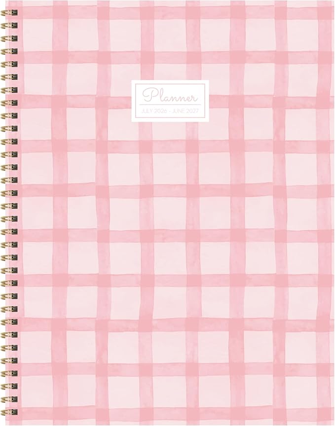 TF Publishing July 2026 - June 2027 Perfectly Pink Large Weekly Monthly Planner - 12 Month Academic Planner 2026-2027 with Durable Cover, Thick White Colored Paper, and Planning Stickers - 9in x 11in