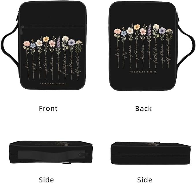Flower Scripture Christian Religion Bible Cover Case Carrying Book Protector Case Bible Study Supplies Accessories Holder Case Christian Gift for Women Men