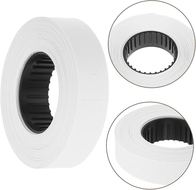 VILLCASE 10rolls Price Label Paper Roll White Price Tag Labels Pricemarker Labeler Parts Labeller Paper Roll Refill