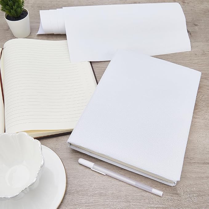 CRASPIRE 51 x 11.8inch Linen Book Cloth for Book Binding Fabric Surface Paper Backed Bookcover Album Scrapbooking Archival DIY Covering Protector Bookcloth Bookbinding Supplies Linen White