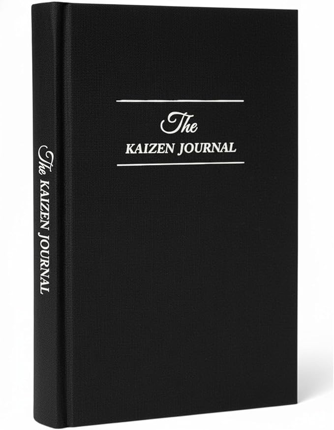 The Kaizen Journal for Self Improvement – Undated Daily Planner & Habit Tracker for Men & Women, Productivity, Focus & Mental Health – 24-Week Goal Planner with Gift-Ready Box, Two Colors (Black)