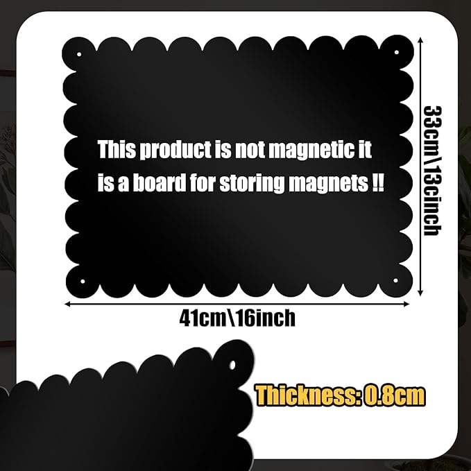 Gueevin 3pack Magnetic Board for Wall 16.1" x 13" Magnet Bulletin Board to Display Magnetic Letters, Numbers, Notes Suitable for Refrigerator, Cubicle, Cabinet, Come with Tapes and Screws(Black)