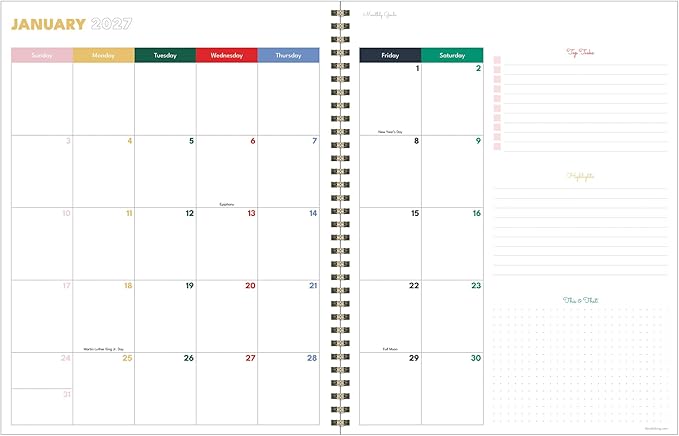 TF Publishing July 2026 - June 2027 Very Berry Large Weekly Monthly Planner - 12 Month Academic Planner 2026-2027 with Durable Cover, Thick White Paper, Colorful Design & Planning Stickers - 9inx11in