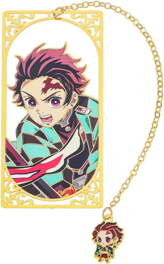 Demon Kamado Bookmark Page Mark, Anime Tanjiron Zenitsu Giyuu Kyoujurou Figure Reading Tool, Stationery Gifts for Reading Lovers Bookworm (Style B)