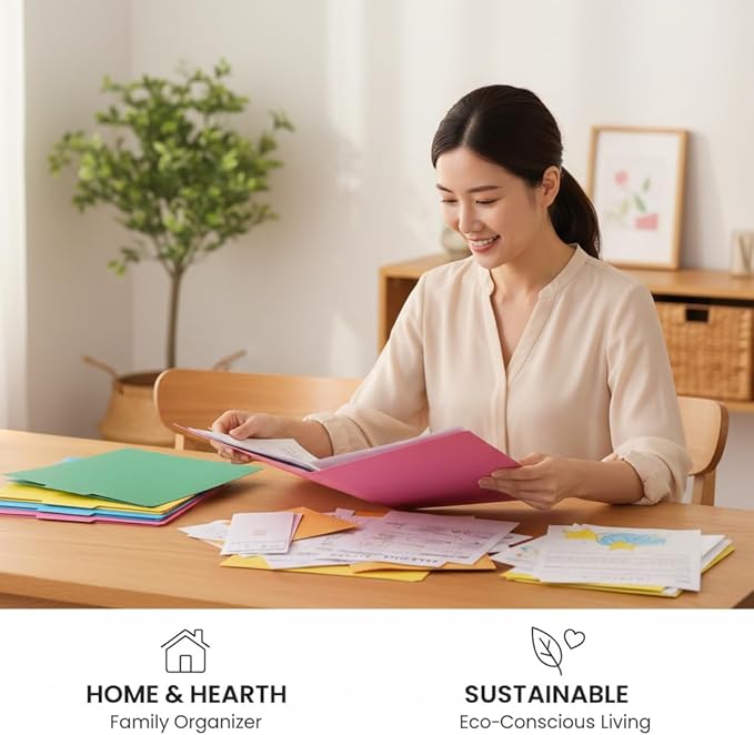 Colored File Folders 8 Packs, Letter Size, 1/3 Cut Tab. Chromatic Manila Folders 8.5 x 11 for Documents, File Folders with Foldable Lines for Easy Storage, Carpetas para Documentos for Office, School