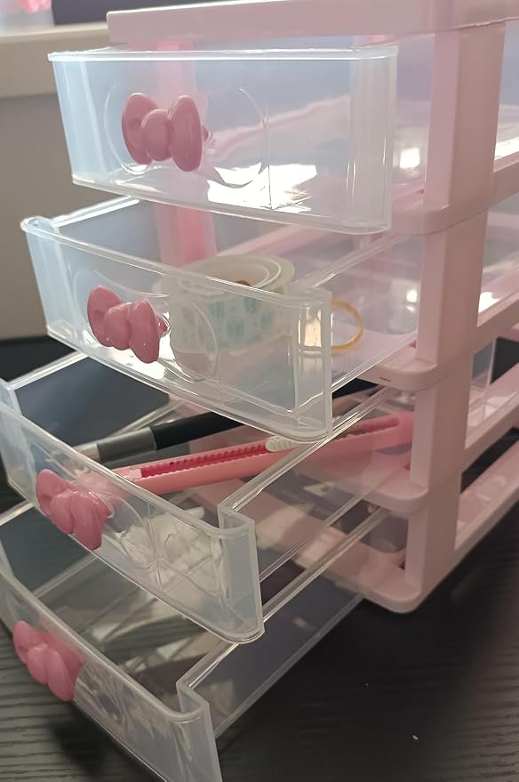 Girls Cute Lovely Color Storage Box Desktop Organizer Bathroom Bedroom Jewelry Storage Box For Storing Small Items (4 layers)