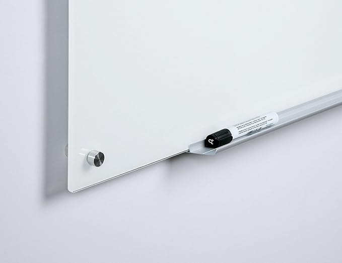 Audio-Visual Direct Magnetic Glass Dry-Erase Board Set, Projector Ultra White, 6 'x 4' - Includes Magnets, Hardware & Marker Tray