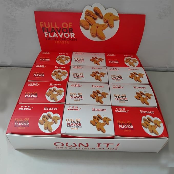 8Pcs/Set Fried Chicken Eraser Fun Erasers for Desk Decoration