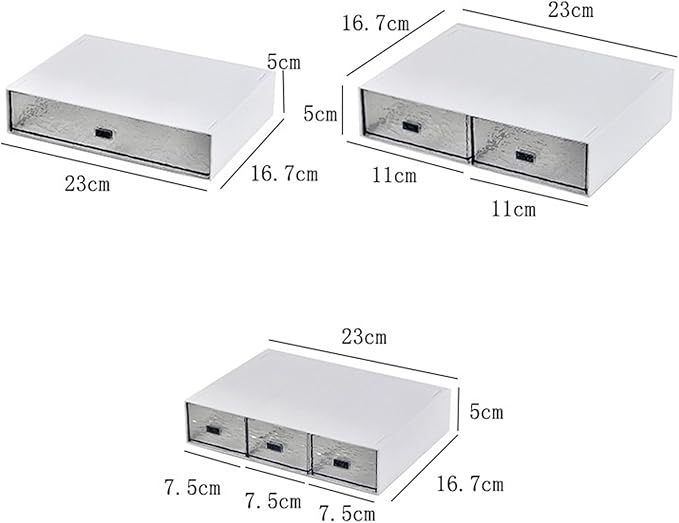 Desk Drawer Organizer, Stackable Office Supplies Desk Organizer, Plastic Plastic Storage Drawer, Desk Grocery Organizer For Stationery/Office Supplies (New White, 3 compartments)