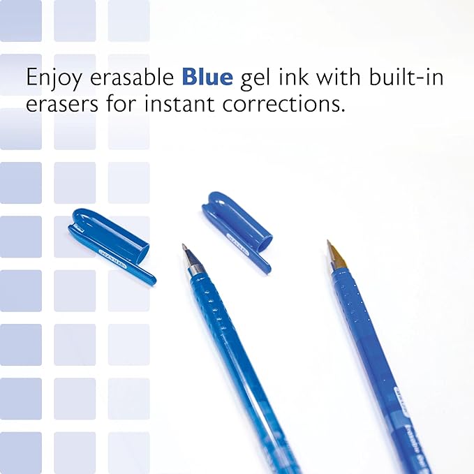 BAZIC PRODUCTS Frizz Erasable Gel Pens, 0.7mm Medium Point, Blue Ink, Smooth Writing & Drawing Planner, 2 Per Pack, 144-Pack