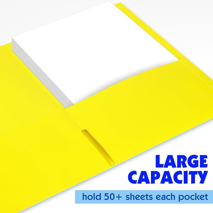 TUXIYA Two Pocket Folders, 60 Pack 2 Pocket Folders, Letter Size Paper File Folder with Pockets, Thick Paper Folder for School Office Business Home, Assorted 10 Colors
