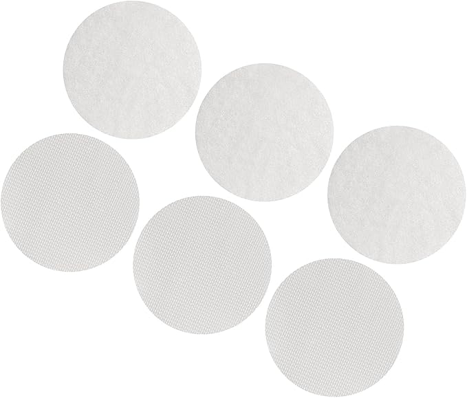 6PCS Adhesive Tape, Strong Adhesive Backing Non Slip Cushion Pads, Round, Reusable, No Trace Hook and Loop Tape for Sheet, Carpet, Seating, Cushions (White)