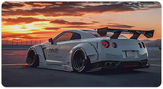 Large Mouse Pad JDM Car R35 Static Sport Sunset Desk Mat Computer Accessories Gaming Office Organizers Supplies Decor Essentials Keyboard Pads for Desk Rubber 40X80cm