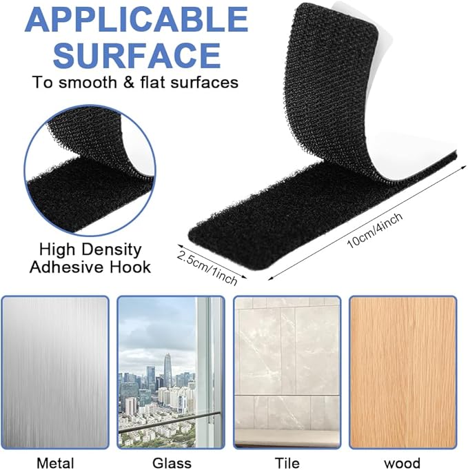20 Sets Hook and Loop Strips with Adhesive - 2024 Upgrade ook and Loop Fastener Strips Heavy Duty Double Sided Sticky Picture Hanging Wall Mounting Tape Instead of Holes and Screws for Home and Office