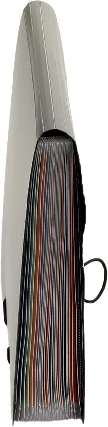 Mukawa 24 Pocket Expanding File Folder, Expandable Accordion File Organizer, Letter/A4 Paper Document Filling Organizer,Colored Tabs,Black