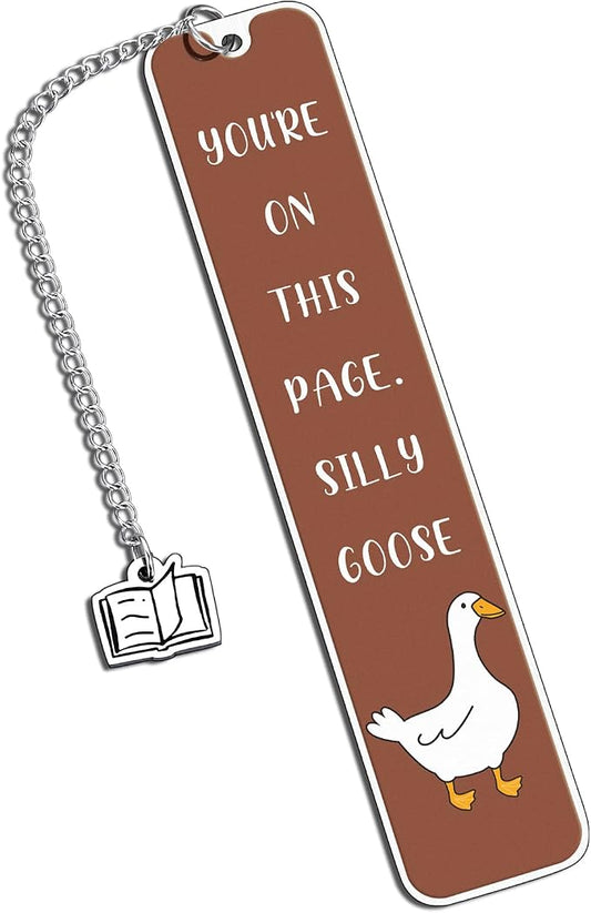 Cute Bookmarks for Book Lovers Bookish Funny Gifts for Women Metal Bookmark for Bookworm Bookmate Book Reading Accessories for Book Club Back to School Retirement Birthday Christmas (Brown)