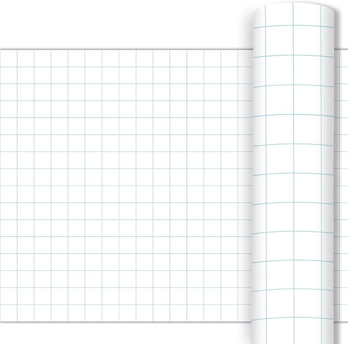 Blue Grid Graph Bulletin Board Roll Reusable Waterproof Erasable Blue Grid Bulletin Board Roll Loose Leaf Graph Non-Woven Fabric Background Poster for Classroom Decor Wrapping DIY Craft 15.7" x 20ft