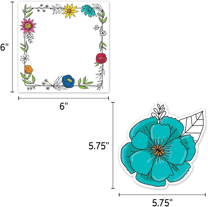 CTP Doodly Blooms 6" Cut-Outs Learning Décor Accents for Spring & Floral Classroom Theme (Creative Teaching Press 10680)