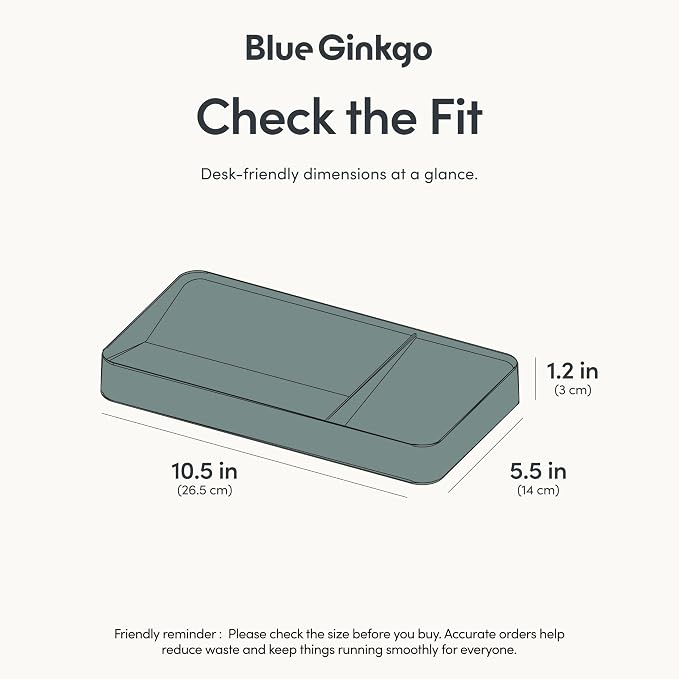 BLUE GINKGO Desk Organizer Tray - Office Organization | Desk Supplies, Pencil Holder, Pen Holder for Desk | Office Desk Accessories (Made in Korea) - Green