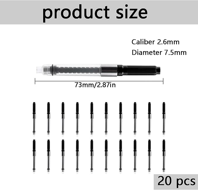 Fountain Pen Screw Ink Drawer Ink Converter Screw-in Style Universal European Standard 2.6mm Converter for Writing and Correction Supplies (20pcs)