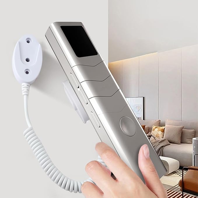 Magnetic Remote Leash Control Holder with Security Cable, Retractable Tidy Anti-lost Rope Organizer Easy Installation Stable Suitable for Projector TV Fan and Air Conditioner Remotes (2Pcs White, L)