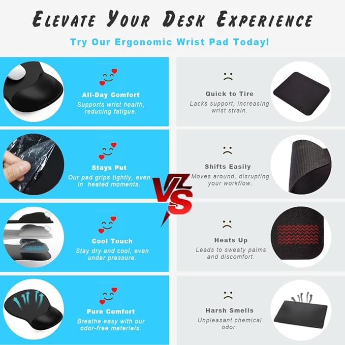 ErgoComfort Gel Wrist Rest Mouse Pad-Ergonomic Office Mousepad with Wrist Support-Non-Slip, Design Desk Accessories Mat for Home&Game Decor (08Misty Forest)