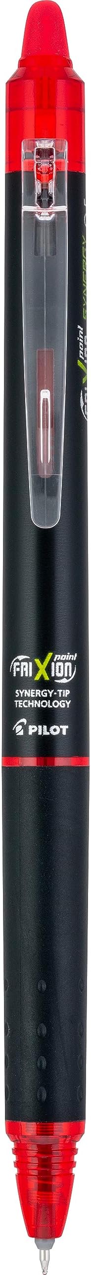 PILOT, FriXion Synergy Clicker Erasable, Refillable, Retractable Gel Ink Pens, Extra Fine Point 0.5 mm, Pack of 12, Red Ink