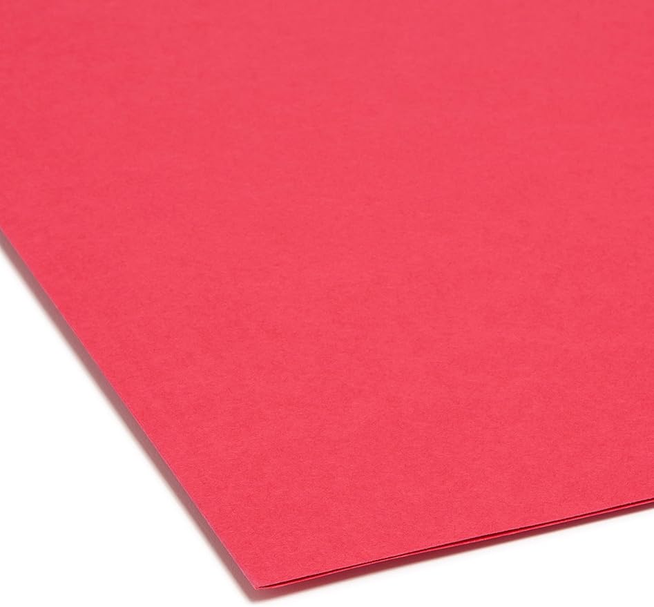 Smead File Folder, Reinforced Straight-Cut Tab, Legal Size, Red, 100 per Box (17710)