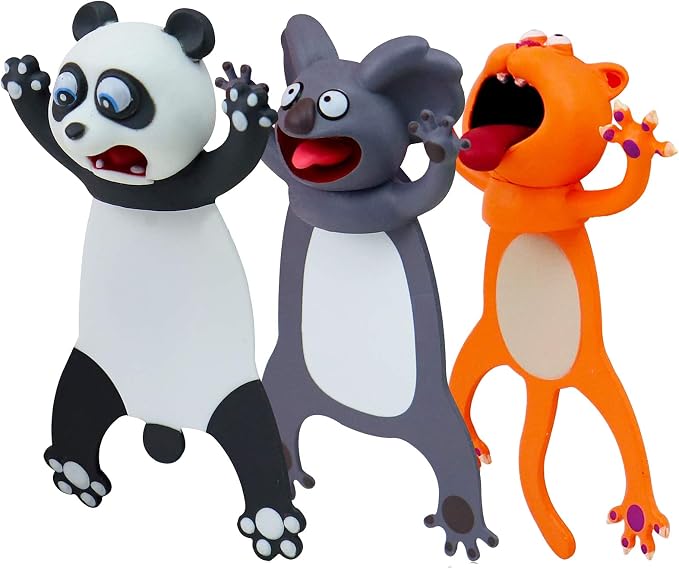 Cartoon Bookmarks, 3D Stereo Wacky Animal Book Mark, Ouch Series, Funny Cute creatived Gifts for Children (Cat)