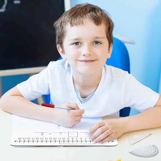 4 Pieces Dry Erase Number Line Board Double Sided White Board 4 x 14 Inch Number Line Whiteboard Dry Erase Math Manipulatives Teacher Supplies for Classroom School Supplies, 0-10/0-20