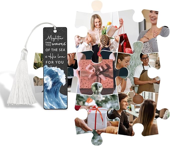 Christian Love Affirmation Bookmark, Inspirational Gift for Believers, Uplifting Gift for Spiritual Readers, Spiritual Bookish Present, Unique Ocean & Scripture Design Bookmark, WCB71
