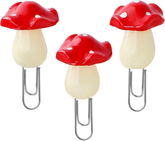 Handmade Bookmarks for Women, 3 Pcs Polymer Clay Cute Mushroom Bookmark for Book Lovers Students Teachers, Unique Reading Accessories Page Markers