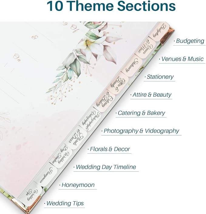 Wedding Planner - Wedding Planner Book and Organizer for the Bride, Wedding Planner Book Unique Engagement Gift for Newly Engaged Couples - Hardcover Bridal Planning Wedding Notebook 11" x 9"