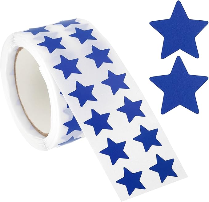 PATIKIL Star Stickers Roll 1/2", 1000 Pcs Self-Adhesive Reward Stickers Star Labels for Behavior Chart Classroom Teacher Supplies and DIY Craft, Blue