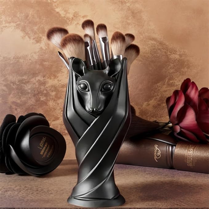 Mamarmot Gothic Bat Makeup Brush Cup Storage Organizer, 3D Printed Cool Animals Design, Office Supplies Desk Base, Game Controller Holder, Desktop Decorative Holder for Men Women Gift (Bat)