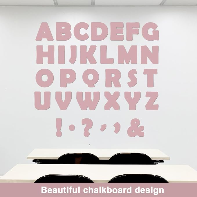 150 PCS Large 6" Font Letters and Punctuation Set, Blush Pink Light Mauve Classroom Alphabet Cutout for Bulletin Board Display Home School, A Great Helper to Inspire Students' Learning Interest
