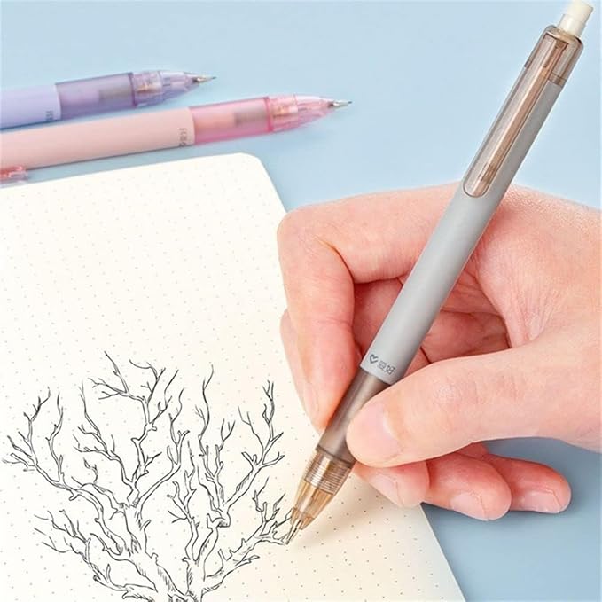 Jinshining Mechanical Pencil 1Pc 0.7mm Random Color Automatic Pencil Propelling Pencil Cute Pencils Eraser Top Writing Stationery Office Supplies,Pencils,Mechanical Pencils
