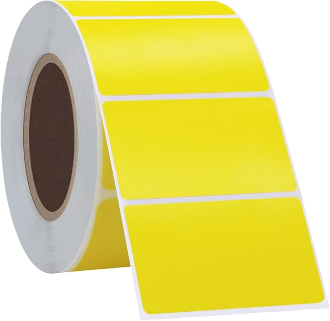 Hybsk 2.25x1.25 inch Color Direct Thermal Labels for Shipping, Barcodes, Address, Compatible with Rollo Label Printer & Zebra Desktop Printers (2.25"x1.25",Yellow)