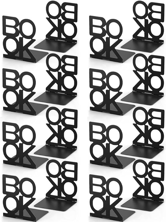 Book Ends,8 Pair Bookends Metal Bookend (Folding Book Ends 8 Pair)