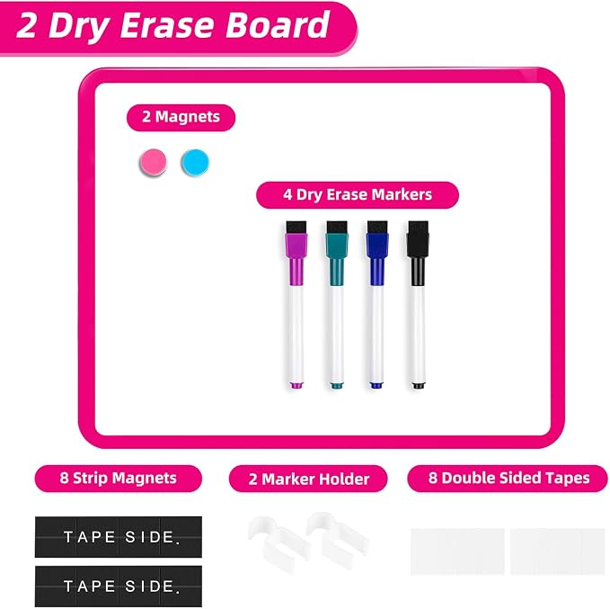 VUSIGN Small White Board Dry Erase, Dark Pink
