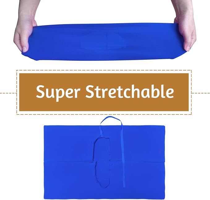 KICNIC Blue Book Covers 3 Pack, 9x11 Inch Jumbo Stretchable Book Sox for Most Hardcover Books, Up to 10”x12.5” Washable, Reusable Protective Cover for Textbooks