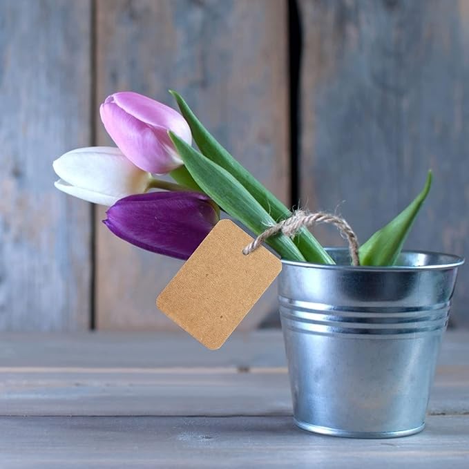 jijAcraft 1000Pcs Price Tags, Brown Clothing Tags for Retail, Small Kraft Paper Labels for Labeling Price, Size, Number, Writable Blank Tag for Business Supplies Selling Jewlry, Clothes (1.9" X 1.4")