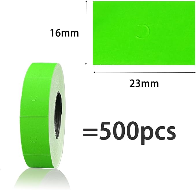 2 Line Price Gun Labels, 4 Packs Total 16,000 Pcs Blank Price and Date Gun Labels, Suitable for MX6600, MX6602, YH689, and Most Other 2 Line Price Guns (Green)